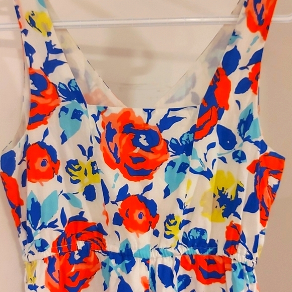 Rose Print Cotton Fit & Flair Summer Dress - Picture 4 of 6